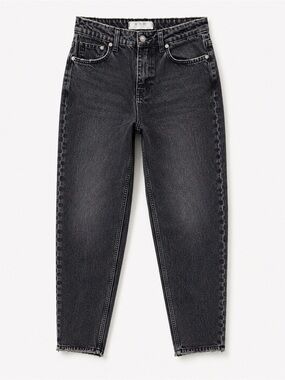 We The Free Black Acid Wash Slim Tapered Mom Jeans Size 25